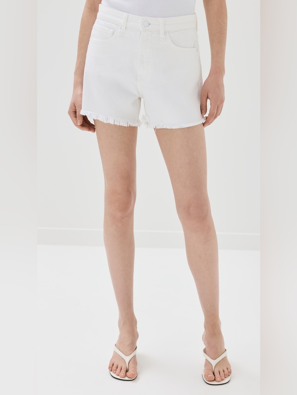 Good American Good 90’s Frayed Shorts in White Size 8/29
